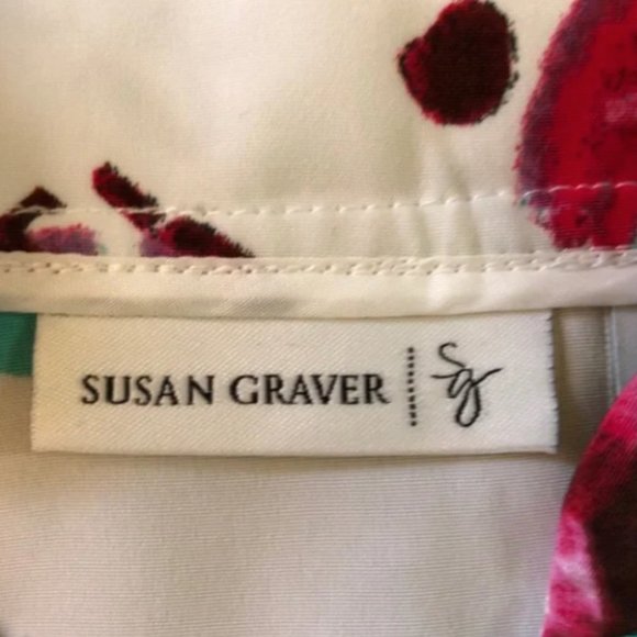 Susan graver floral bomber jacket white szXXS - Picture 7 of 9